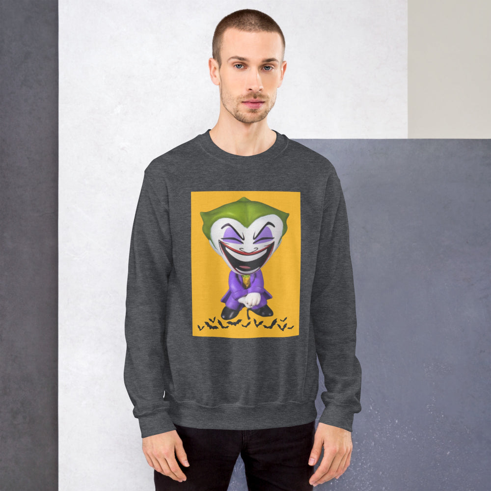 sweatshirt-pullover-comics-the-joker-purple-design-snapnote-streetwear-dark-heather-man-front