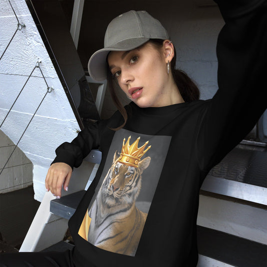 sweatshirt-pullover-crown-tiger-grey-design-snapnote-streetwear-black-woman-front