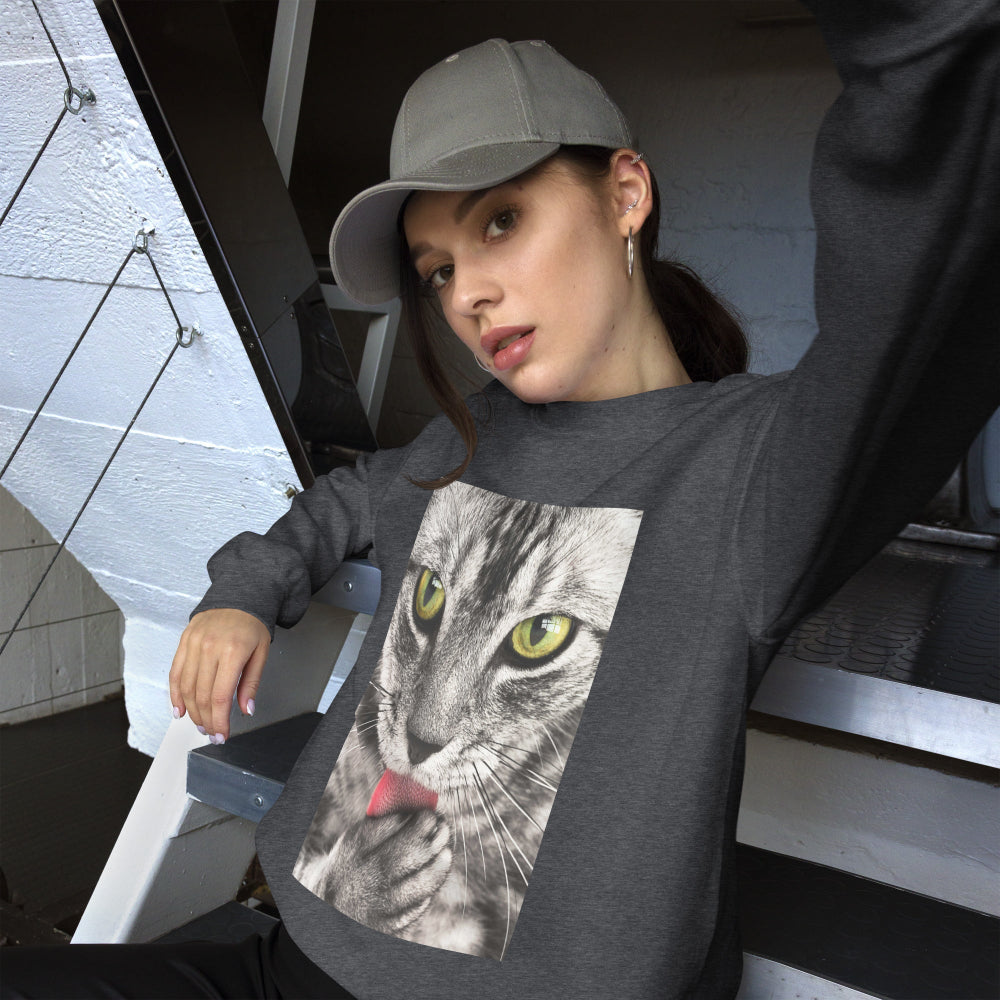 sweatshirt-pullover-cute-tabby-cat-pink-design-snapnote-streetwear-dark-heather-woman-front