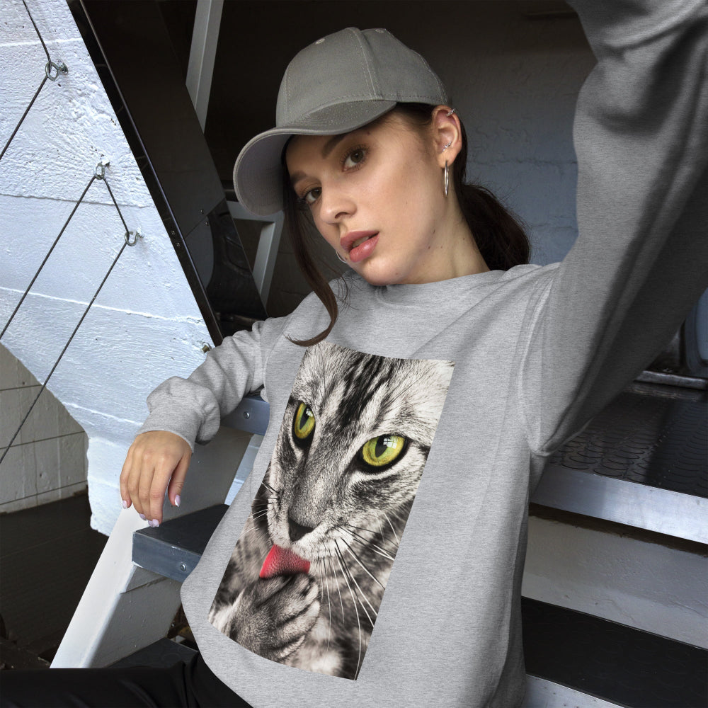 sweatshirt-pullover-cute-tabby-cat-pink-design-snapnote-streetwear-sport-grey-woman-front