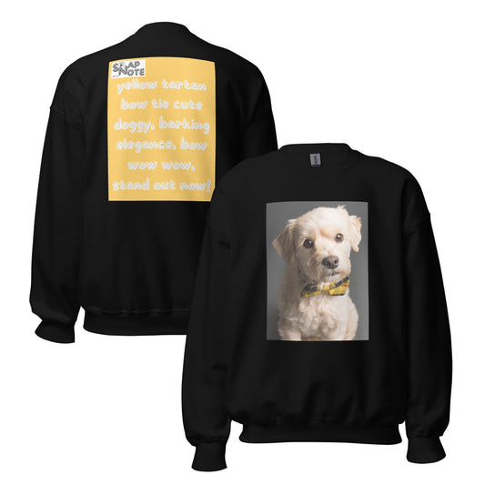 sweatshirt-pullover-elegant-doggy-yellow-design-snapnote-streetwear-black