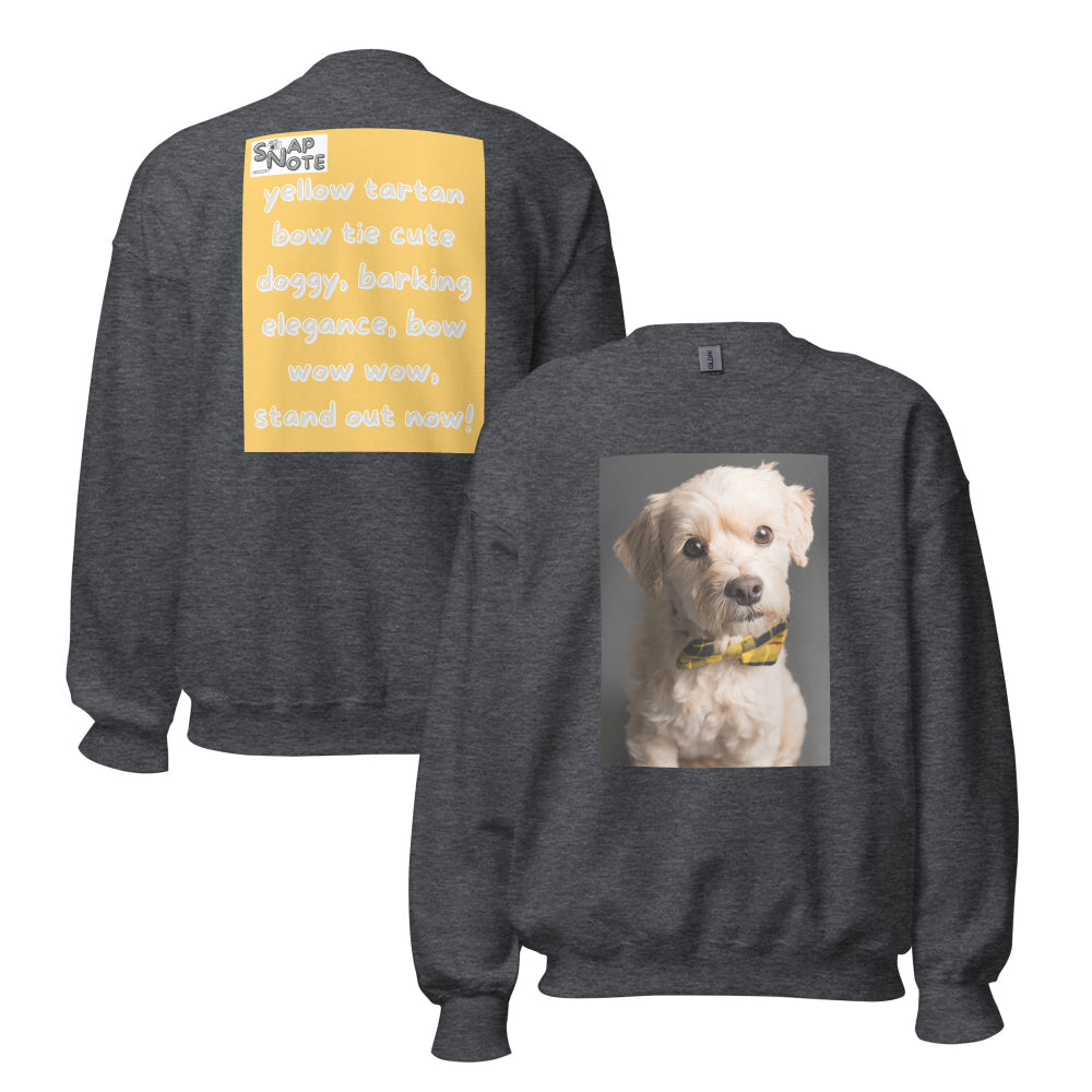 sweatshirt-pullover-elegant-doggy-yellow-design-snapnote-streetwear-dark-heather