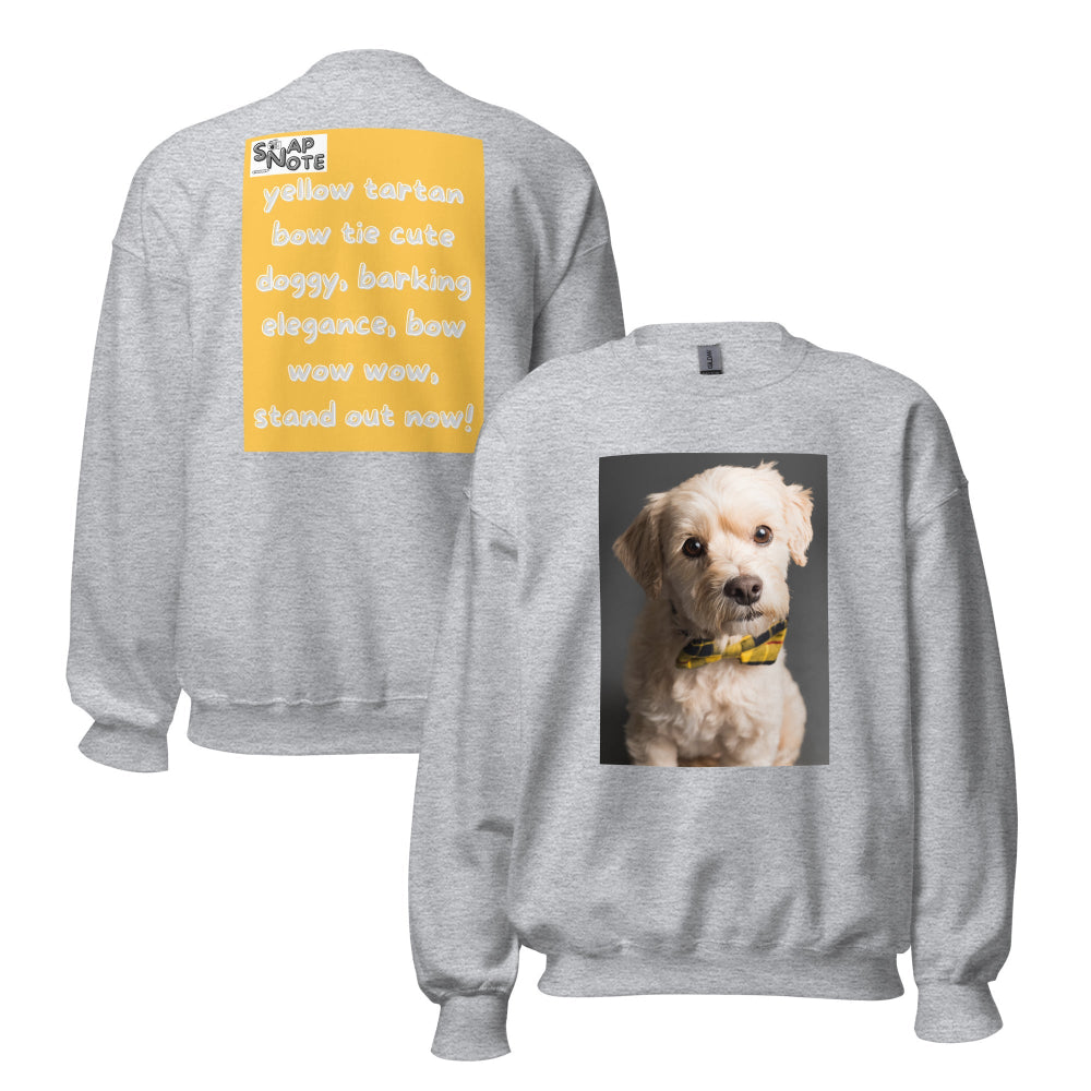 sweatshirt-pullover-elegant-doggy-yellow-design-snapnote-streetwear-sport-grey