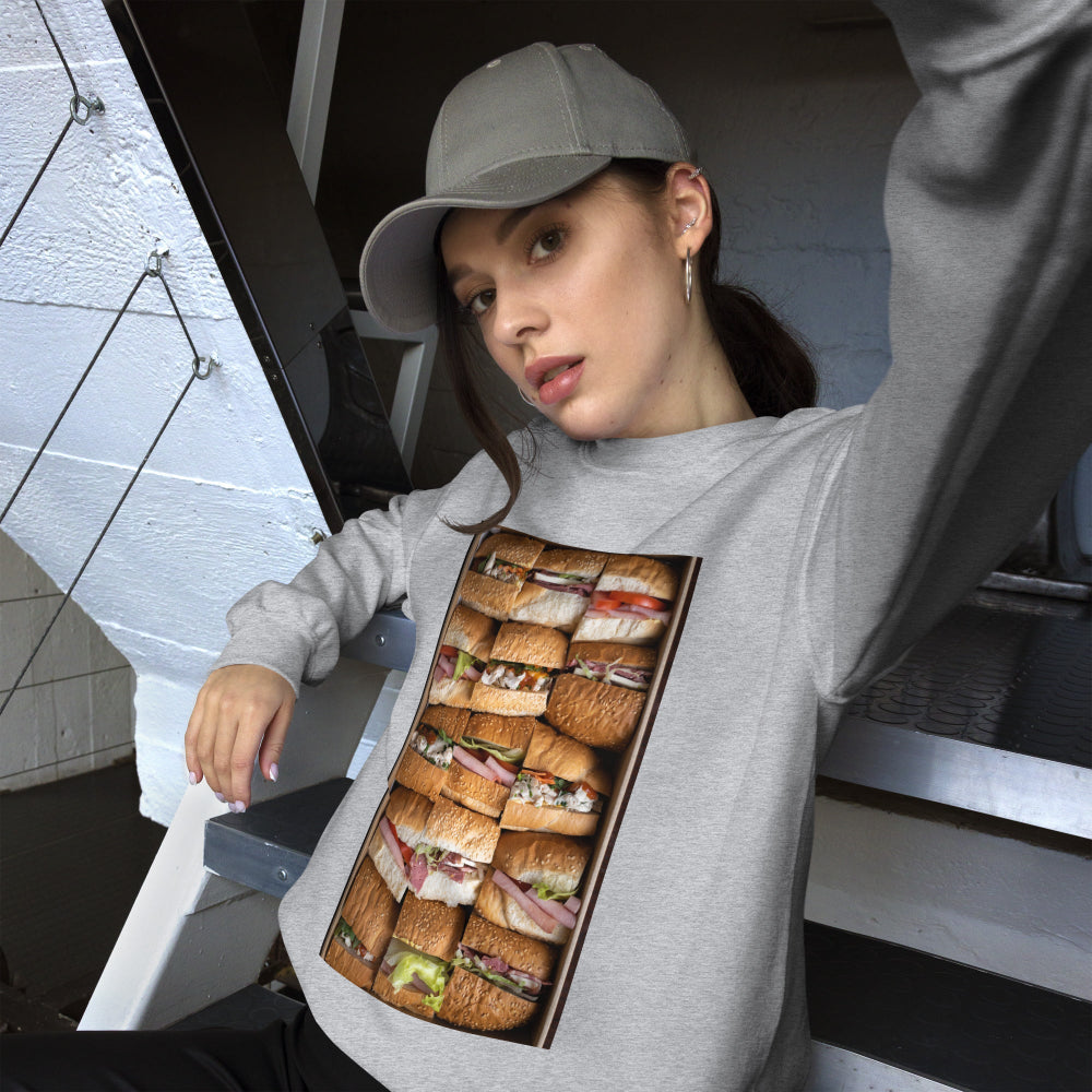 sweatshirt-pullover-fast-food-sandwiches-green-design-snapnote-streetwear-sport-grey-woman-front