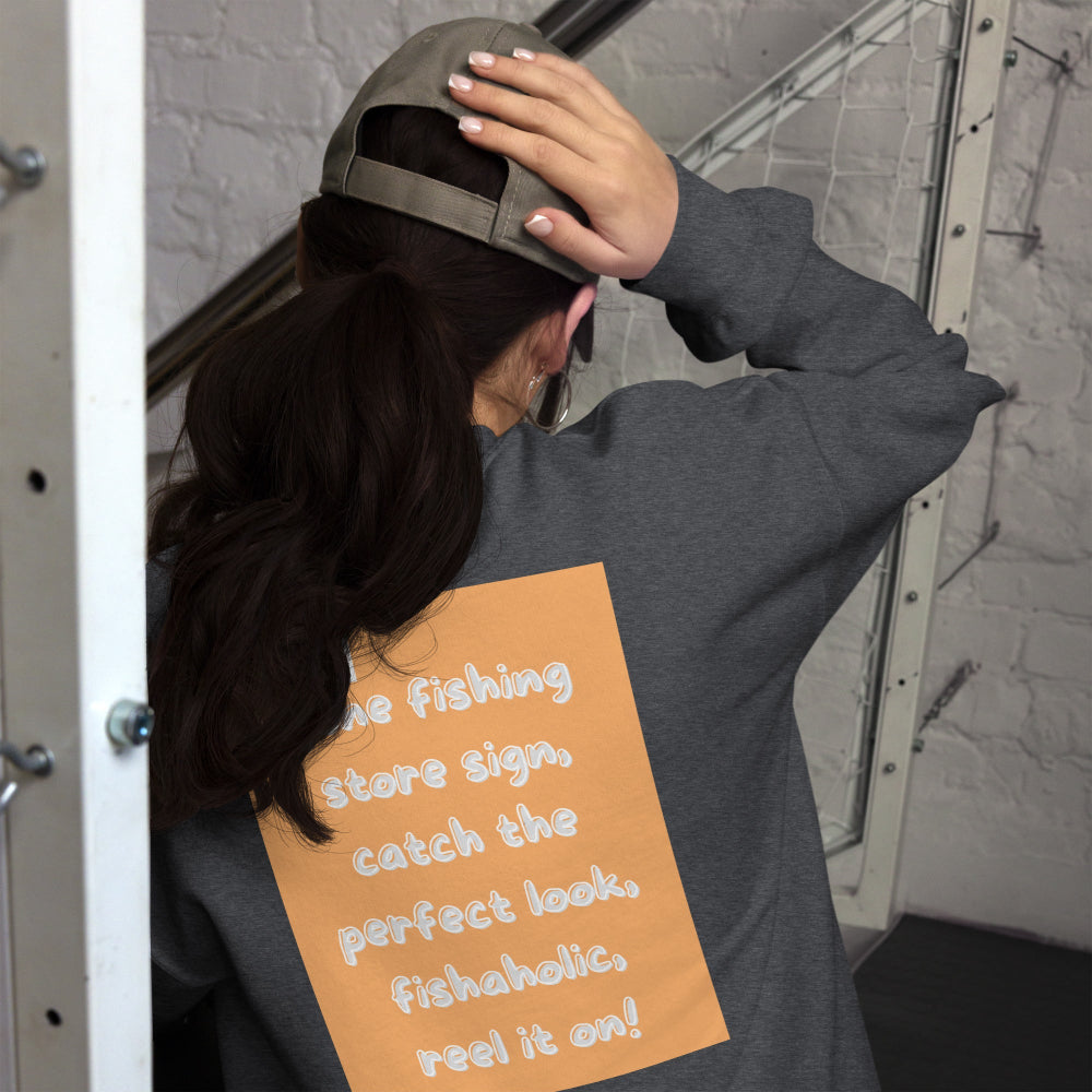sweatshirt-pullover-fishing-store-orange-design-snapnote-streetwear-dark-heather-woman-back