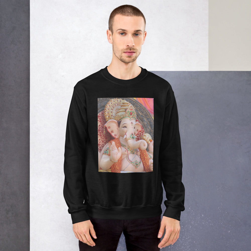 sweatshirt-pullover-ganesha-bollywood-green-design-snapnote-streetwear-black-man-front