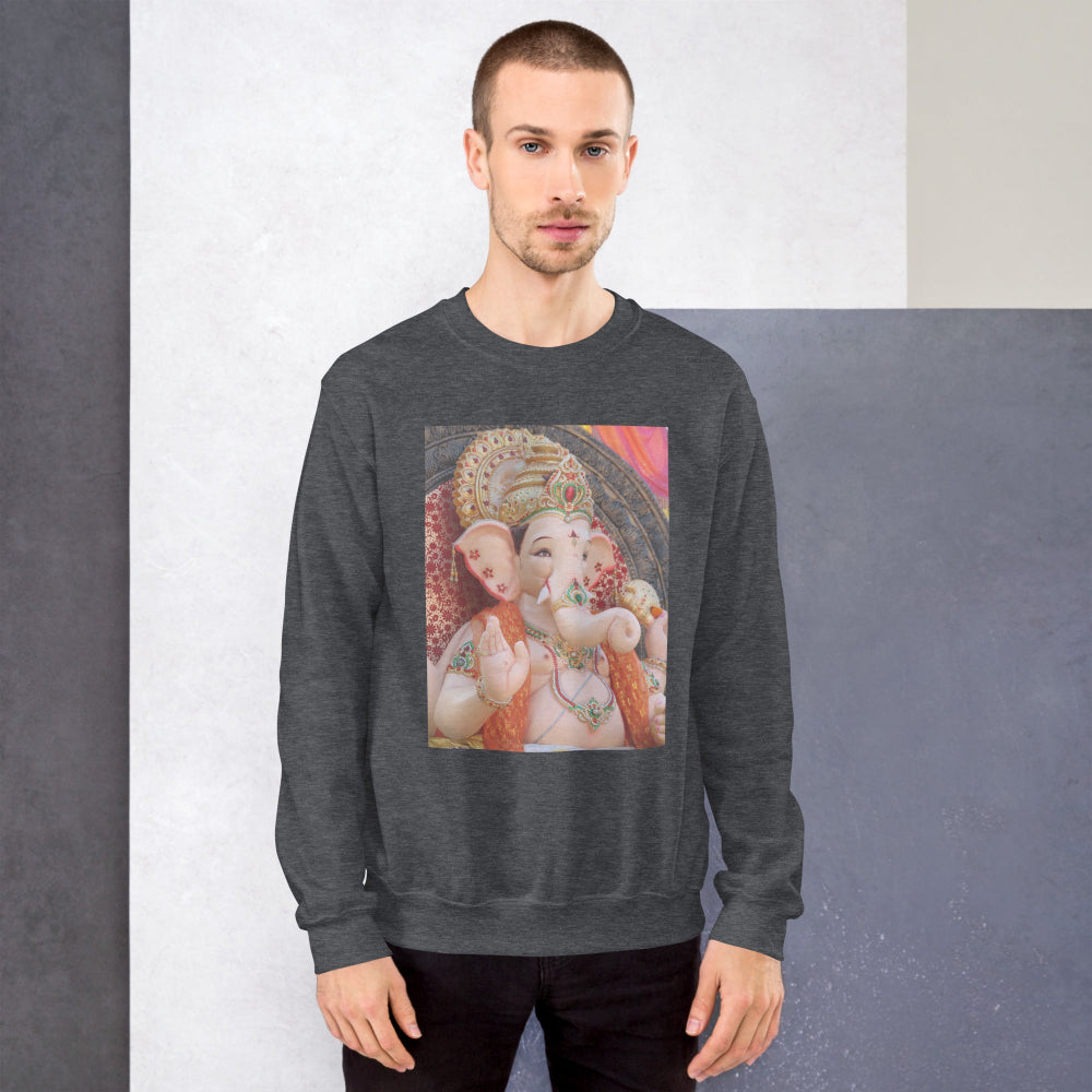 sweatshirt-pullover-ganesha-bollywood-green-design-snapnote-streetwear-dark-heather-man-front