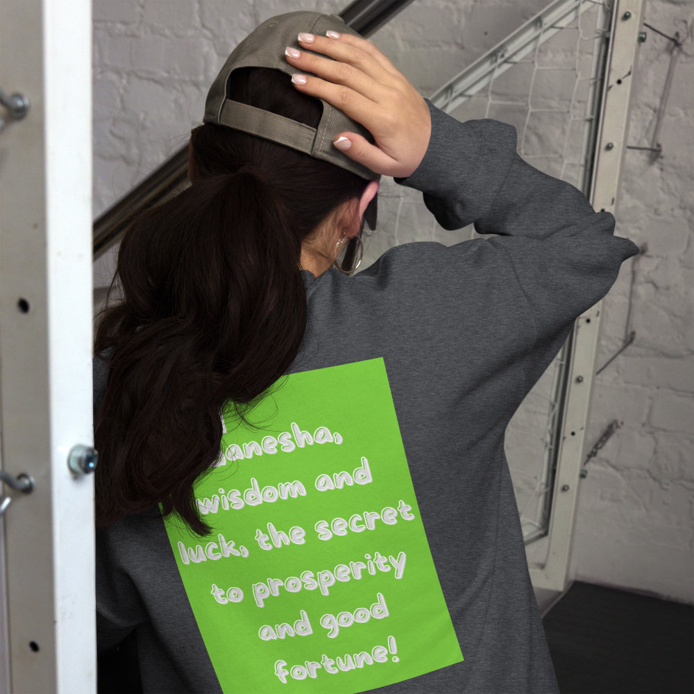 sweatshirt-pullover-ganesha-bollywood-green-design-snapnote-streetwear-dark-heather-woman-back