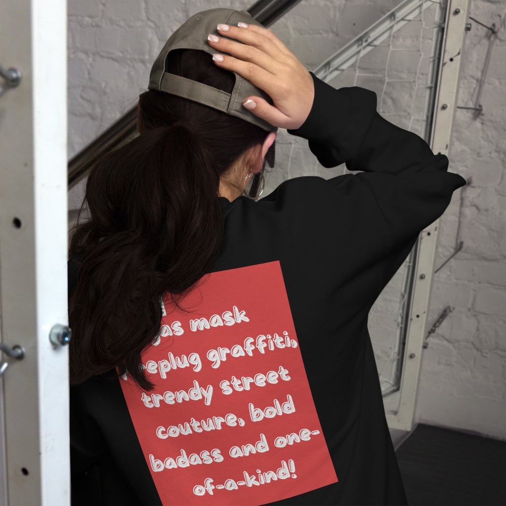 sweatshirt-pullover-gas-mask-graffiti-red-design-snapnote-streetwear-black-woman-back
