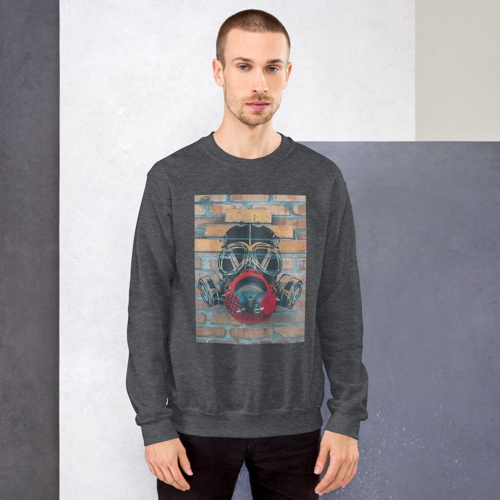 sweatshirt-pullover-gas-mask-graffiti-red-design-snapnote-streetwear-dark-heather-man-front