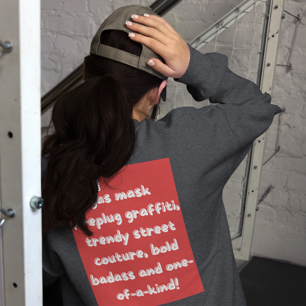 sweatshirt-pullover-gas-mask-graffiti-red-design-snapnote-streetwear-dark-heather-woman-back