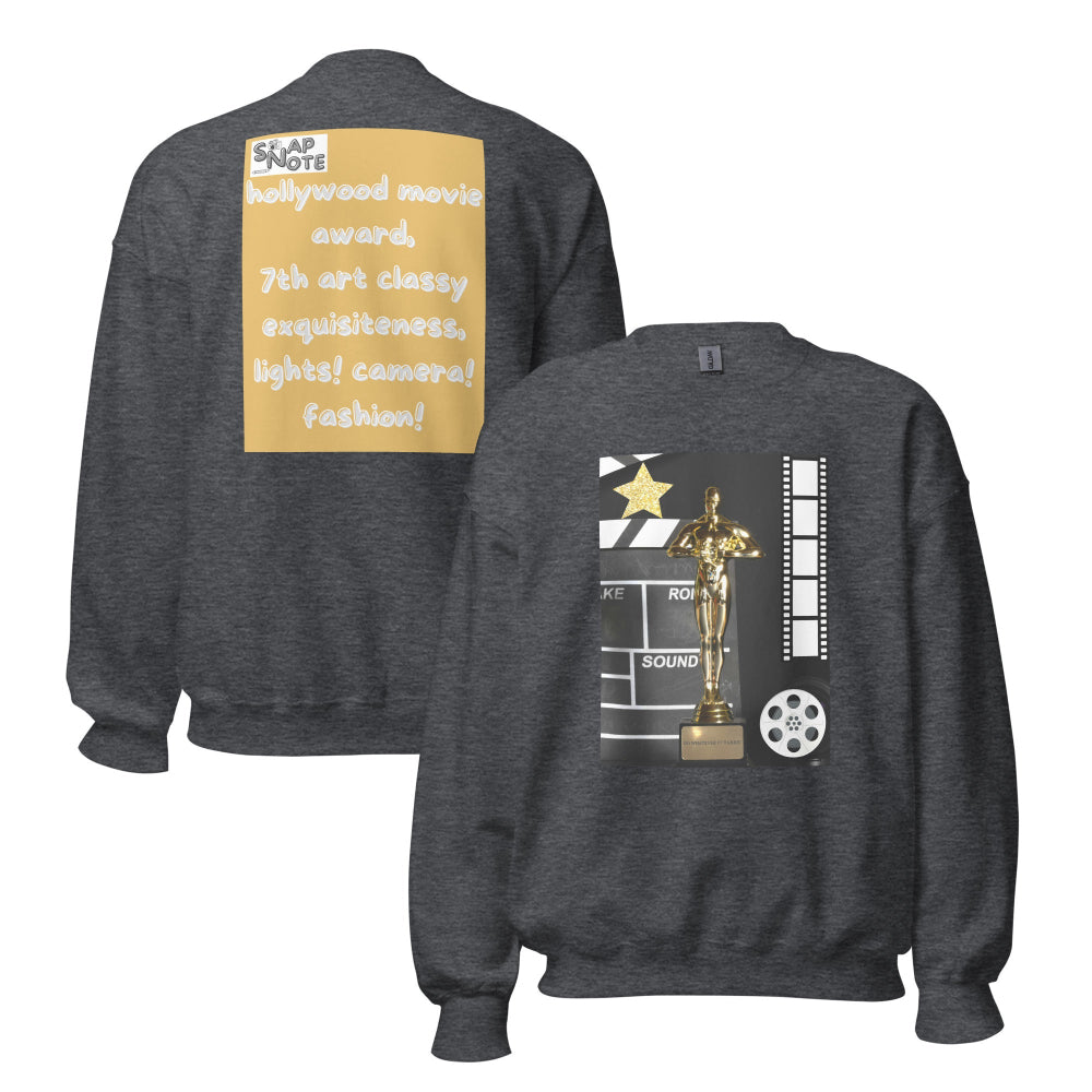 sweatshirt-pullover-hollywood-award-gold-design-snapnote-streetwear-dark-heather