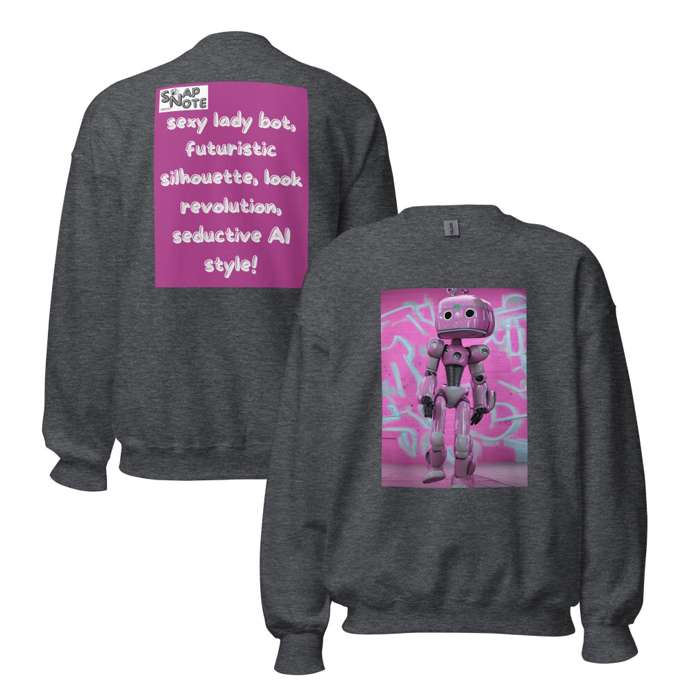 sweatshirt-pullover-lady-robot-pink-design-snapnote-streetwear-dark-heather