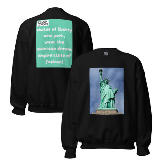 sweatshirt-pullover-statue-liberty-turquoise-design-snapnote-streetwear-black