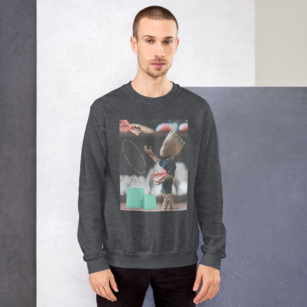 sweatshirt-pullover-superhero-shopping-blue-design-snapnote-streetwear-dark-heather-man-front