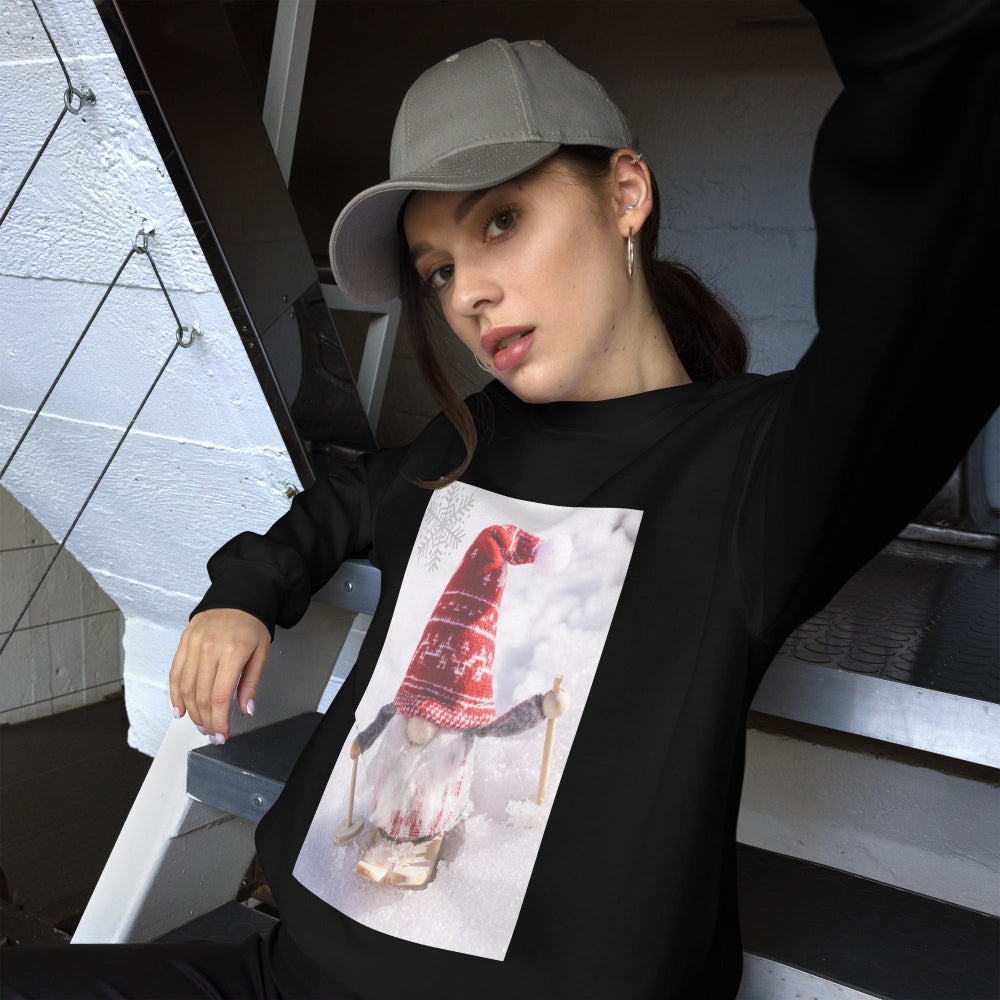 sweatshirt-pullover-xmas-elf-snow-ski-red-design-snapnote-streetwear-black-woman-front