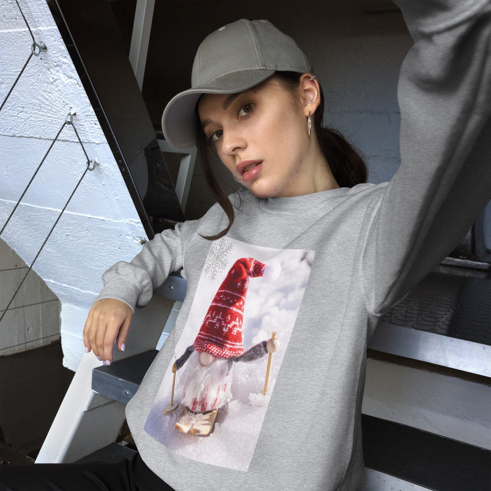 sweatshirt-pullover-xmas-elf-snow-ski-red-design-snapnote-streetwear-sport-grey-woman-front