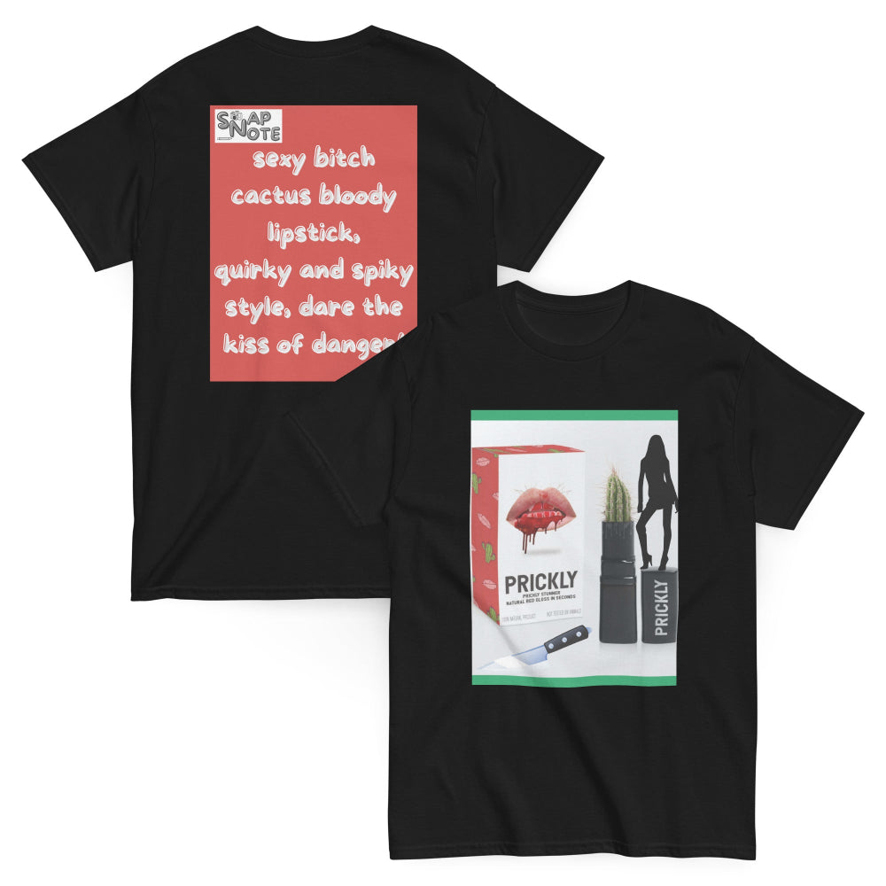 t-shirt-classic-graphic-cactus-lipstick-red-design-snapnote-streetwear-black