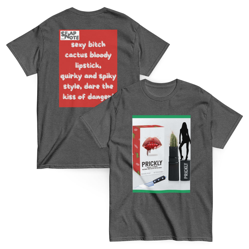 t-shirt-classic-graphic-cactus-lipstick-red-design-snapnote-streetwear-dark-heather
