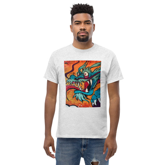 t-shirt-classic-graphic-dragon-graffiti-orange-design-snapnote-streetwear-ash-man-front