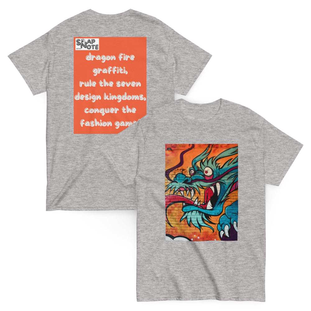 t-shirt-classic-graphic-dragon-graffiti-orange-design-snapnote-streetwear-sport-grey