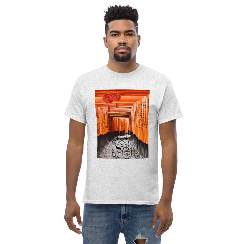 t-shirt-classic-graphic-maneki-neko-japan-orange-design-snapnote-streetwear-ash-man-front