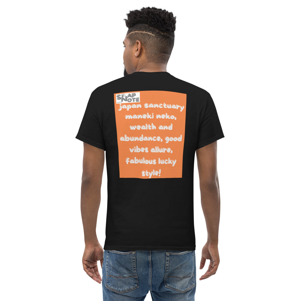 t-shirt-classic-graphic-maneki-neko-japan-orange-design-snapnote-streetwear-black-man-back