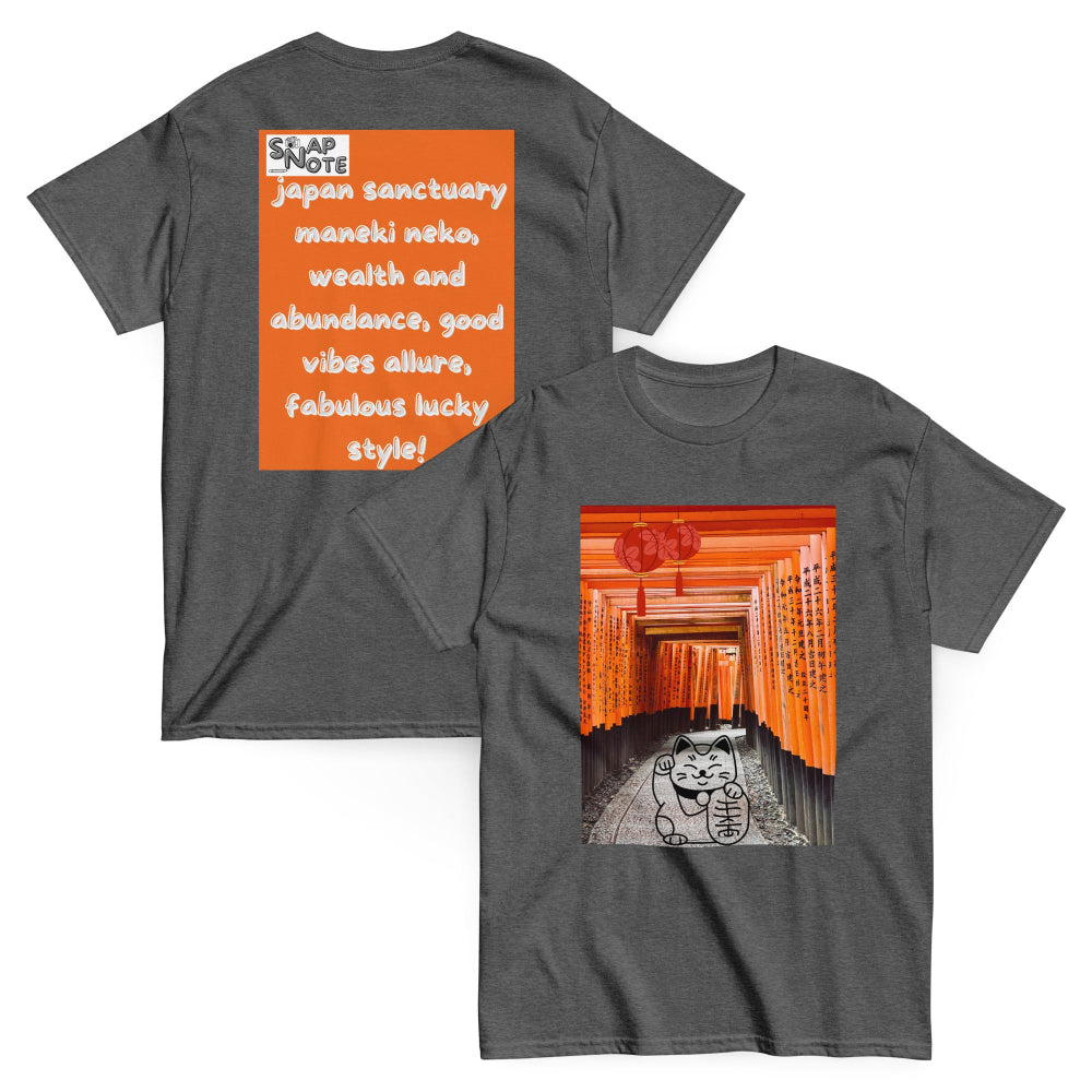t-shirt-classic-graphic-maneki-neko-japan-orange-design-snapnote-streetwear-dark-heather