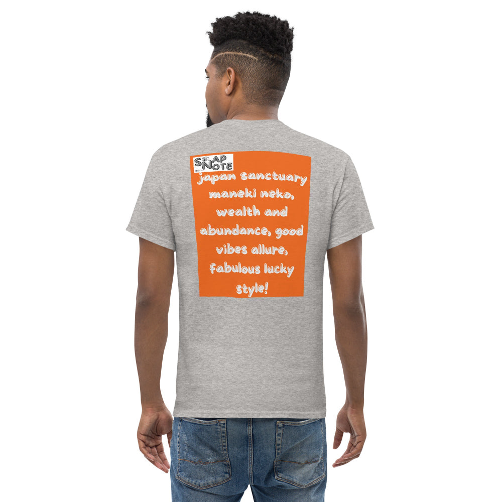 t-shirt-classic-graphic-maneki-neko-japan-orange-design-snapnote-streetwear-sport-grey-man-back