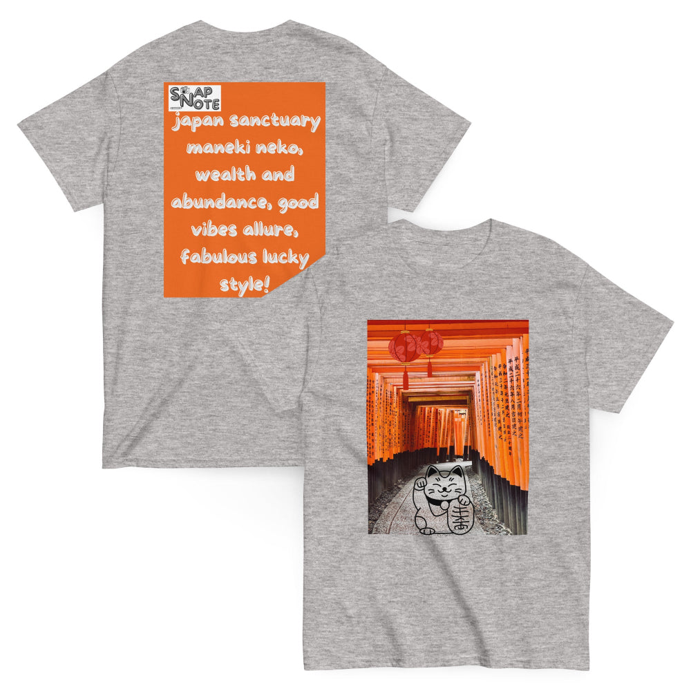 t-shirt-classic-graphic-maneki-neko-japan-orange-design-snapnote-streetwear-sport-grey