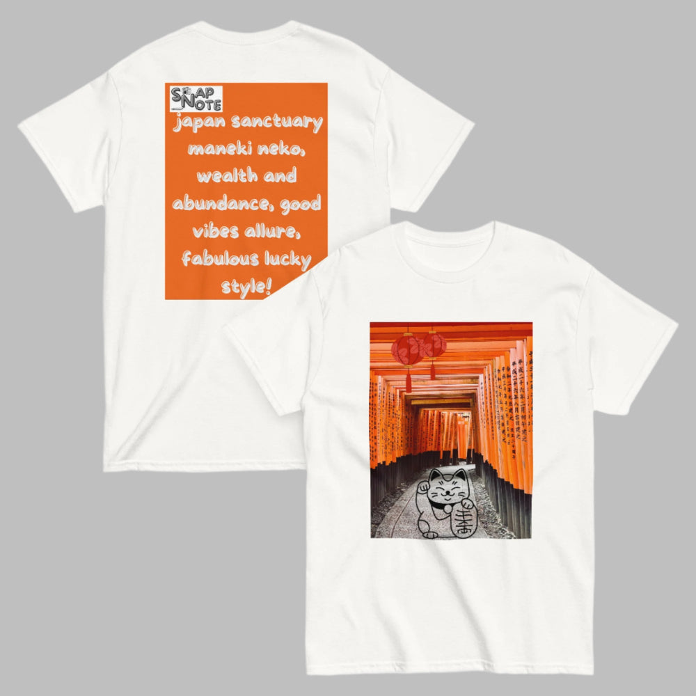 t-shirt-classic-graphic-maneki-neko-japan-orange-design-snapnote-streetwear-white