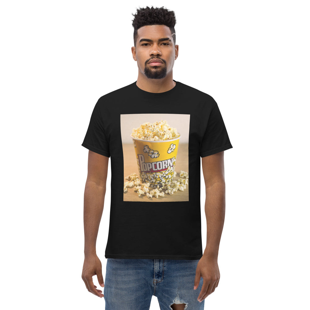 t-shirt-classic-graphic-movie-night-popcorn-red-design-snapnote-streetwear-black-man-front