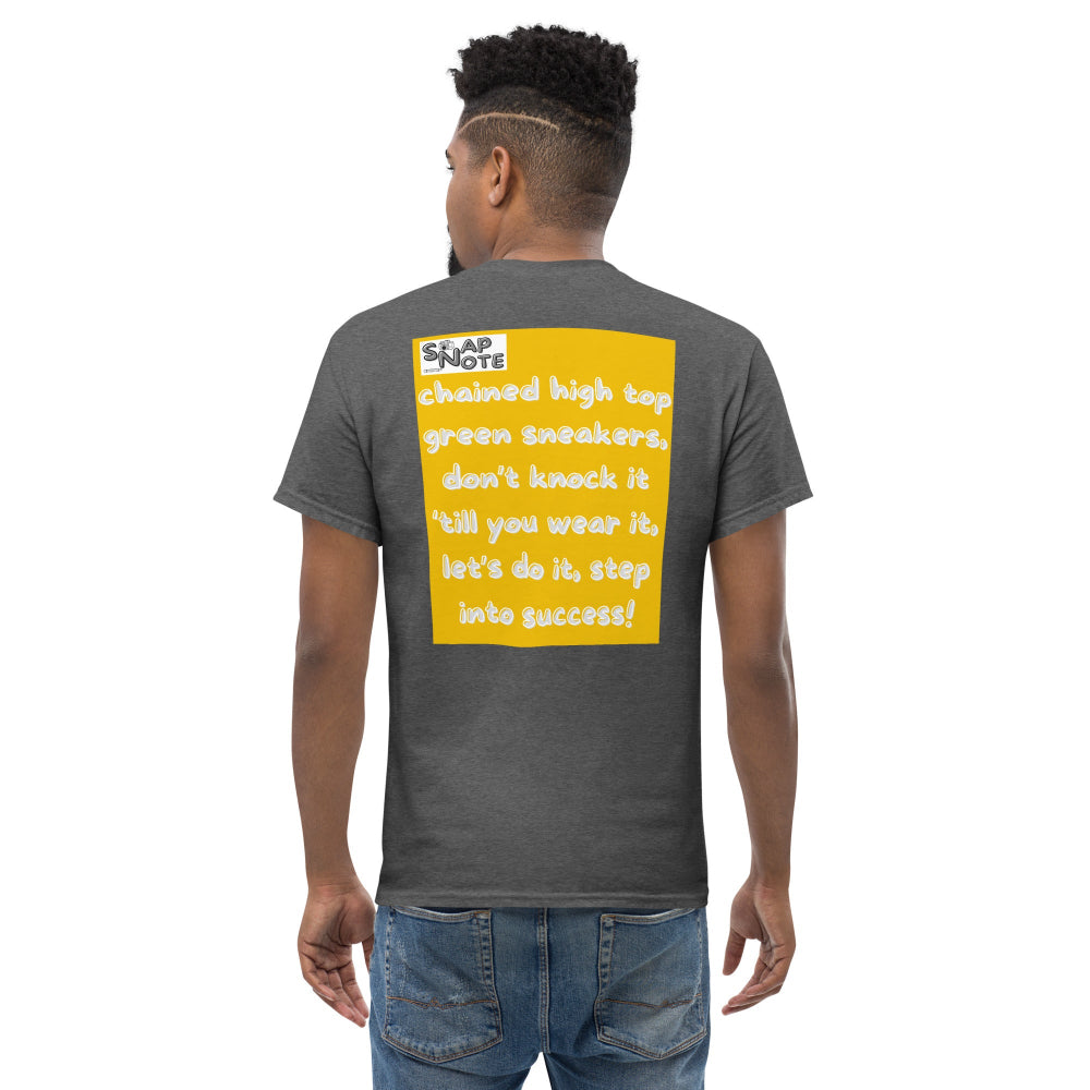 t-shirt-classic-graphic-skateboard-sneakers-yellow-design-snapnote-streetwear-dark-heather-man-back