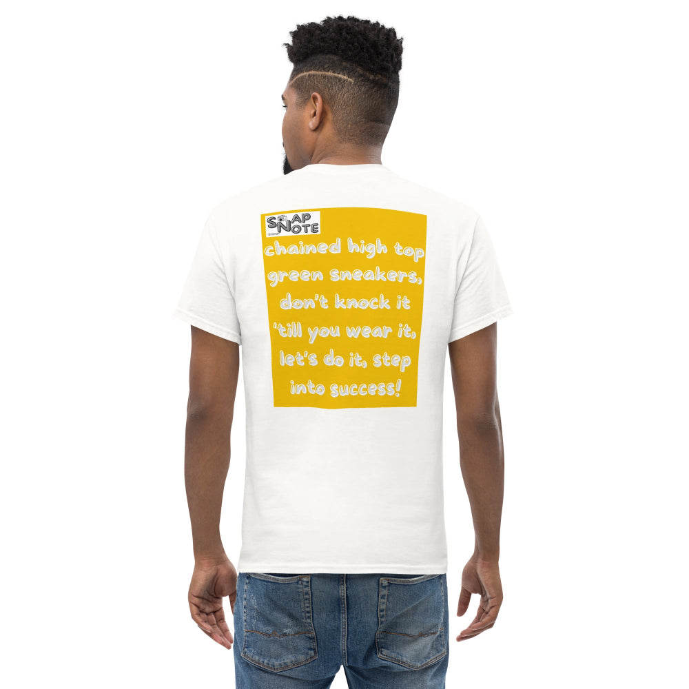 t-shirt-classic-graphic-skateboard-sneakers-yellow-design-snapnote-streetwear-white-man-back