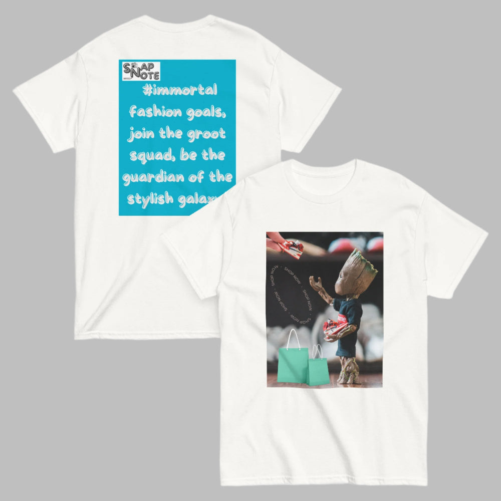 t-shirt-classic-graphic-superhero-shopping-blue-design-snapnote-streetwear-white