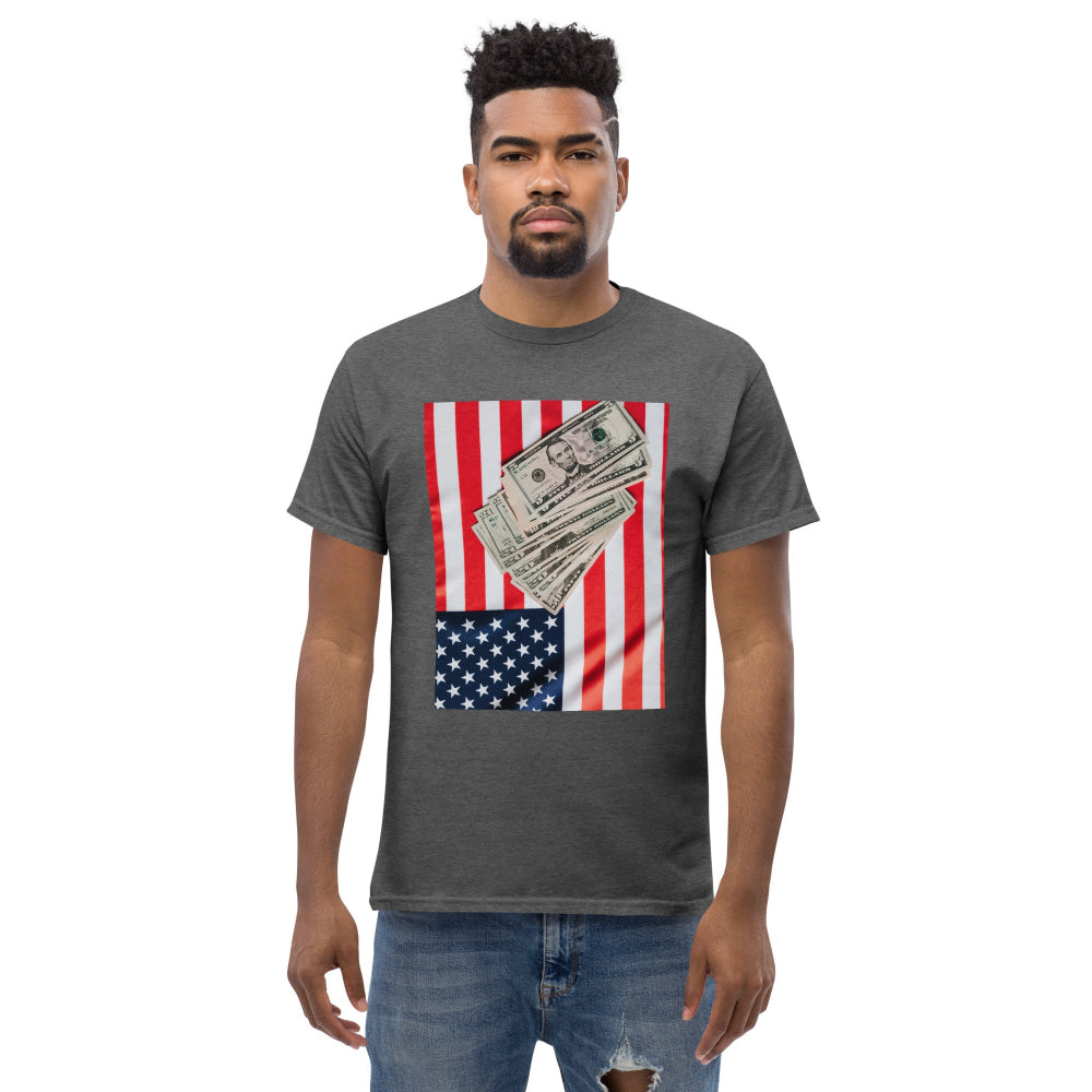 t-shirt-classic-graphic-usa-flag-dollars-beige-design-snapnote-streetwear-dark-heather-man-front