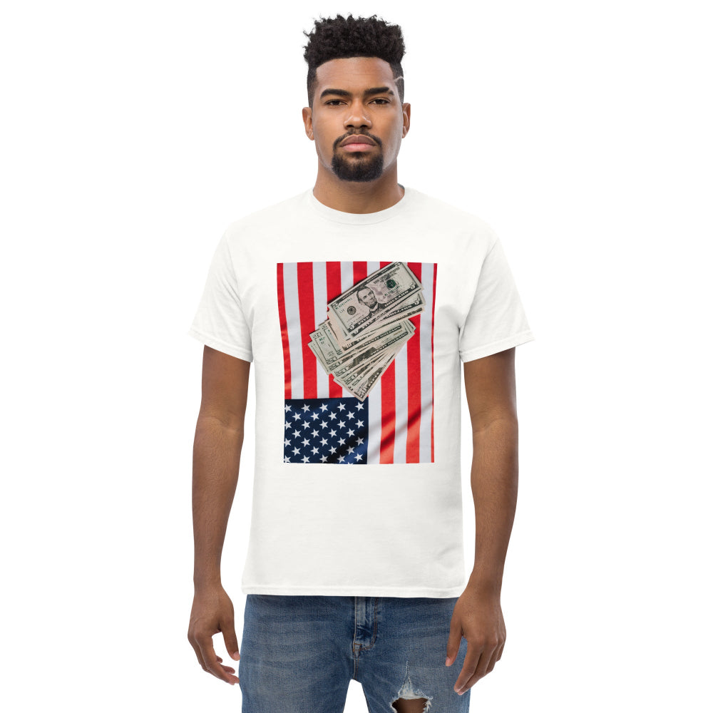 t-shirt-classic-graphic-usa-flag-dollars-beige-design-snapnote-streetwear-white-man-front