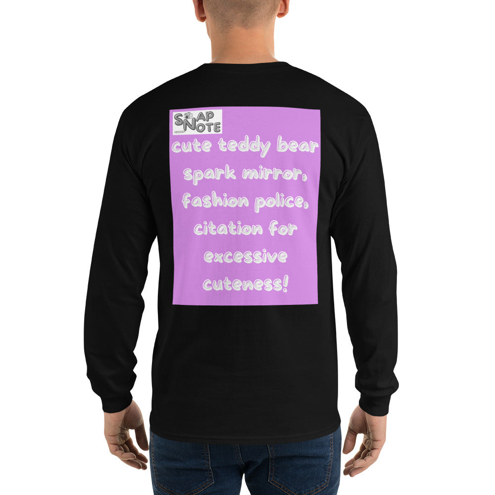 t-shirt-long-sleeves-cute-teddy-bear-pink-design-snapnote-streetwear-black-man-back