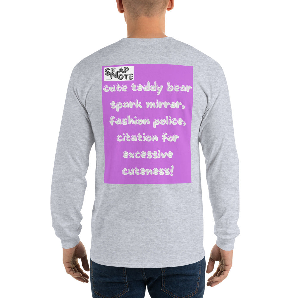 t-shirt-long-sleeves-cute-teddy-bear-pink-design-snapnote-streetwear-sport-grey-man-back
