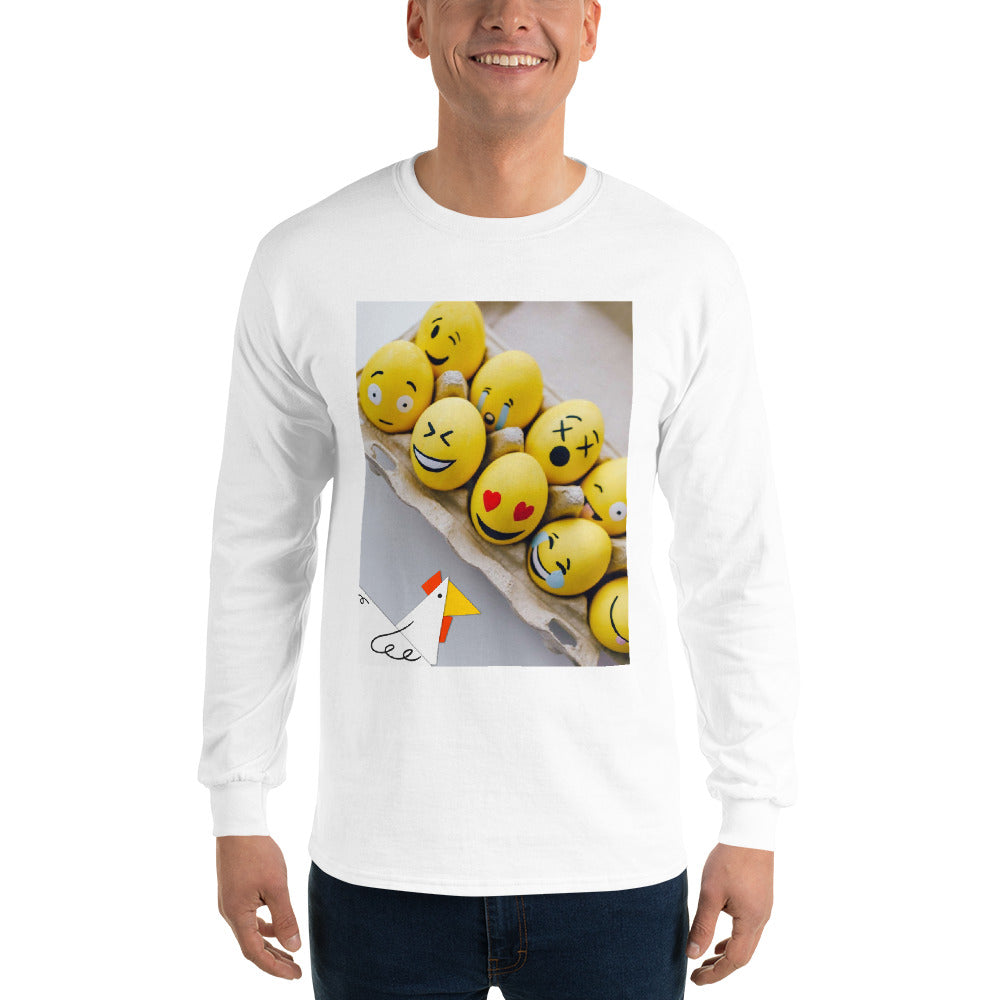 t-shirt-long-sleeves-emoji-emoticon-blue-design-snapnote-streetwear-white-man-front