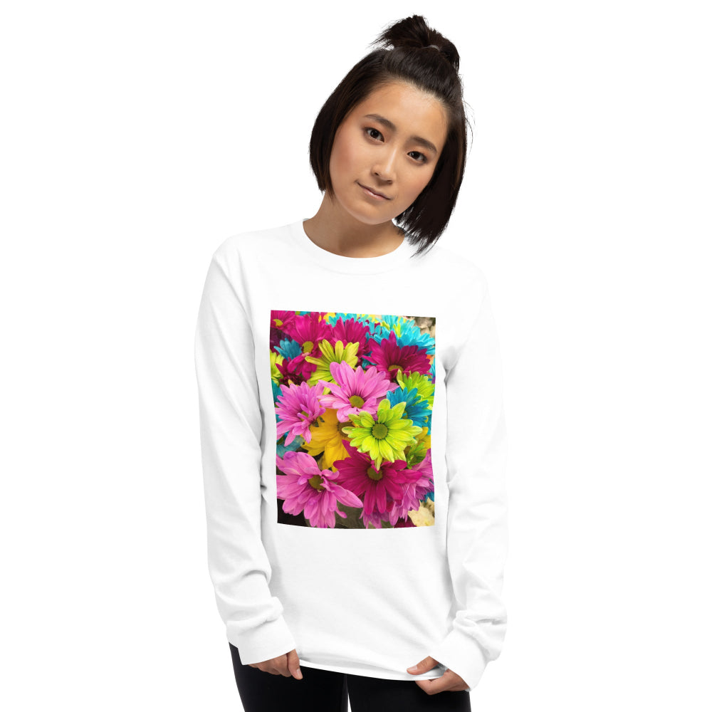 t-shirt-long-sleeves-hippie-flowers-green-design-snapnote-streetwear-white-woman-front