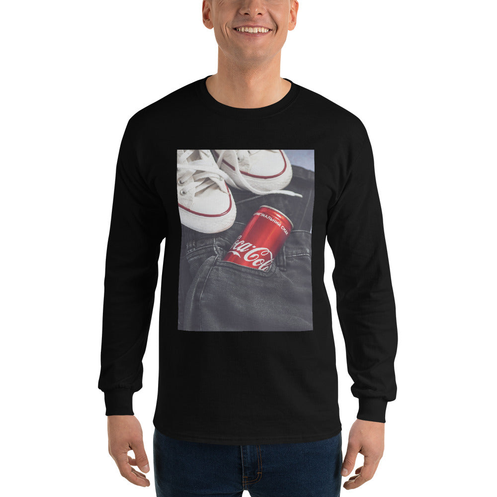 t-shirt-long-sleeves-iconic-brands-red-design-snapnote-streetwear-black-man-front