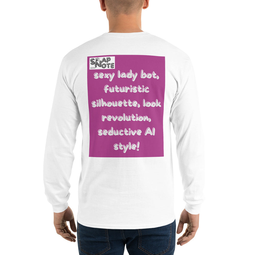 t-shirt-long-sleeves-lady-robot-pink-design-snapnote-streetwear-white-man-back
