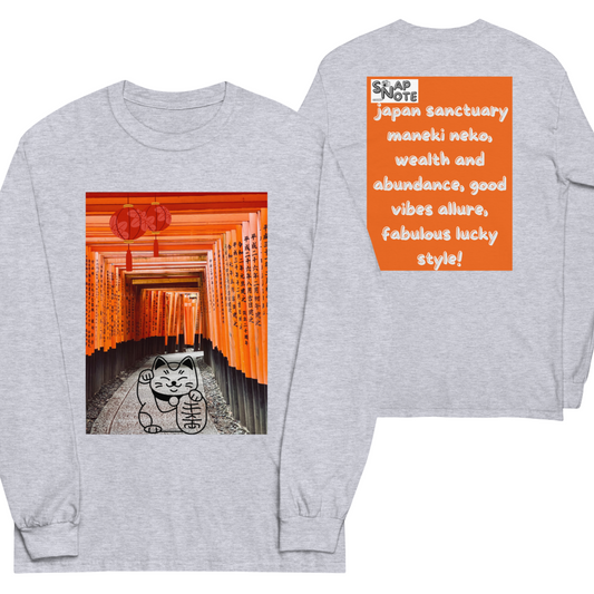 t-shirt-long-sleeves-maneki-neko-japan-orange-design-snapnote-streetwear-sport-grey