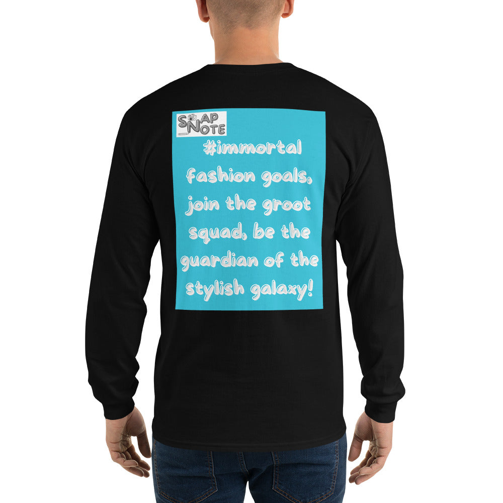 t-shirt-long-sleeves-superhero-shopping-blue-design-snapnote-streetwear-black-man-back